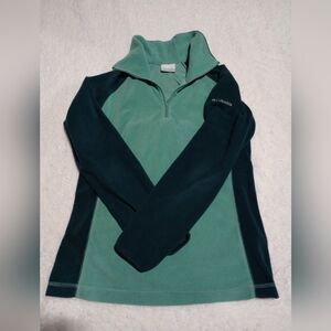 Columbia Two Tone Green Fleece Quarter Zip
